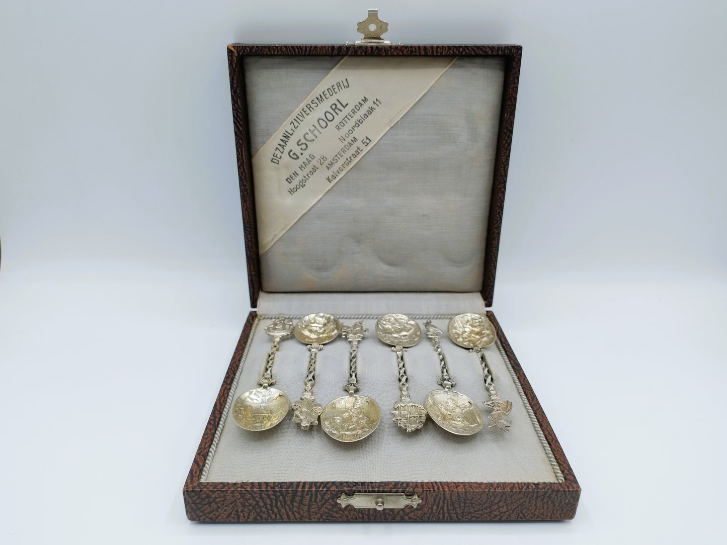 6 Zilveren theelepels, Zaanse Zilversmederij / G. Schoorl, Amsterdam,  ca. 1920