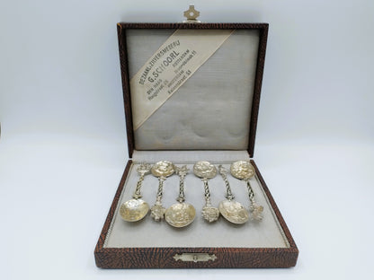 6 Zilveren theelepels, Zaanse Zilversmederij / G. Schoorl, Amsterdam,  ca. 1920