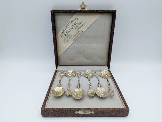 6 Zilveren theelepels, Zaanse Zilversmederij / G. Schoorl, Amsterdam,  ca. 1920