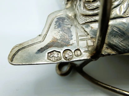 Grote zilveren miniatuur, driemaster, J. Postmus, Hoorn, 1918