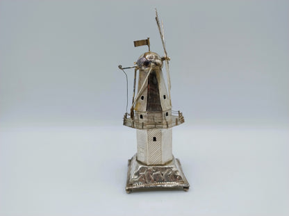 Grote zilveren miniatuur molen, J. Verhoogt, Hoorn, 1928