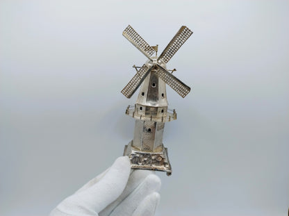 Grote zilveren miniatuur molen, J. Verhoogt, Hoorn, 1928