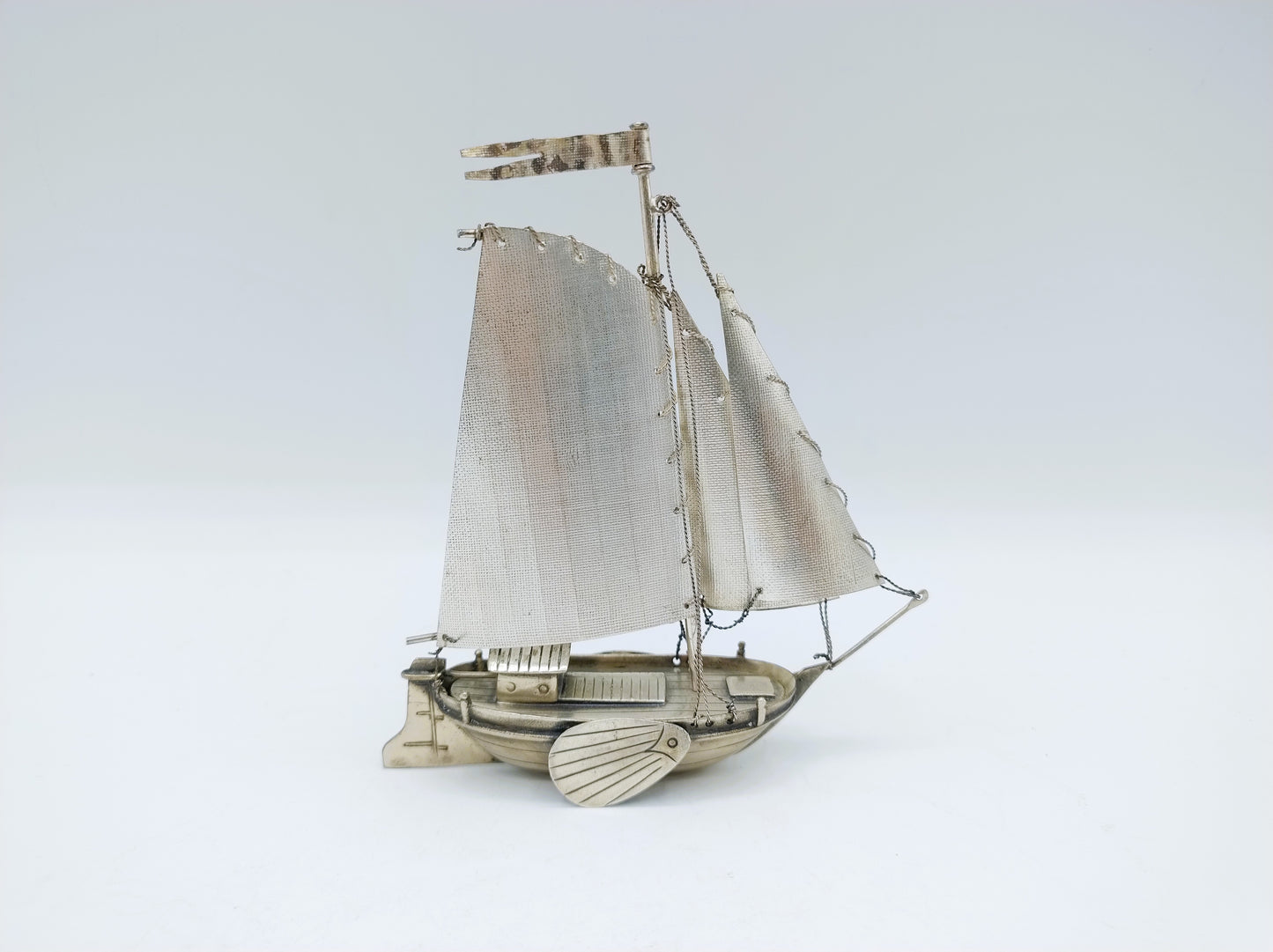Zilveren miniatuur tjalk, H. Hooijkaas, Schoonhoven, 1978
