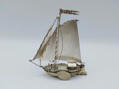 Zilveren miniatuur tjalk, H. Hooijkaas, Schoonhoven, 1978