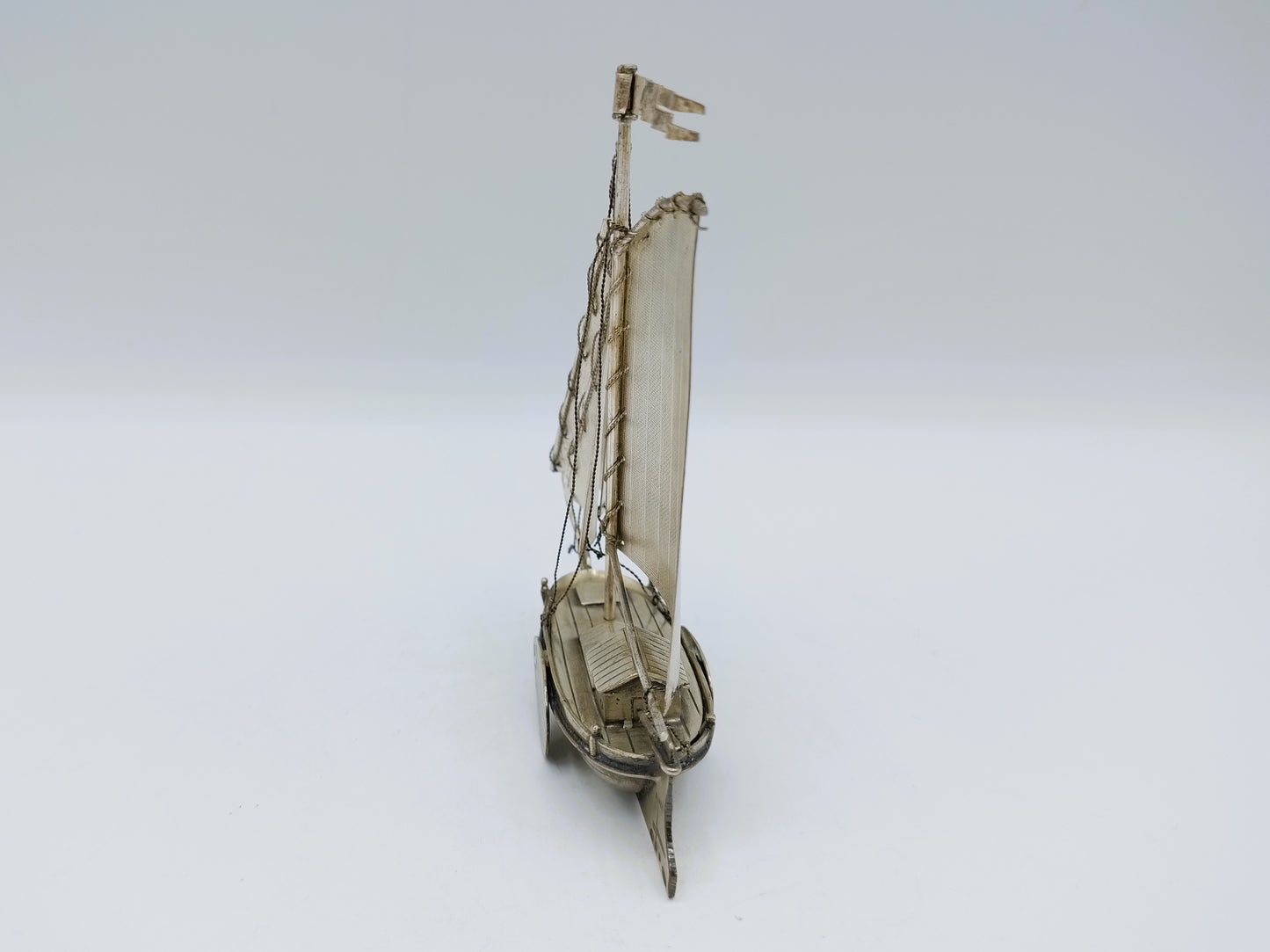 Zilveren miniatuur tjalk, H. Hooijkaas, Schoonhoven, 1978