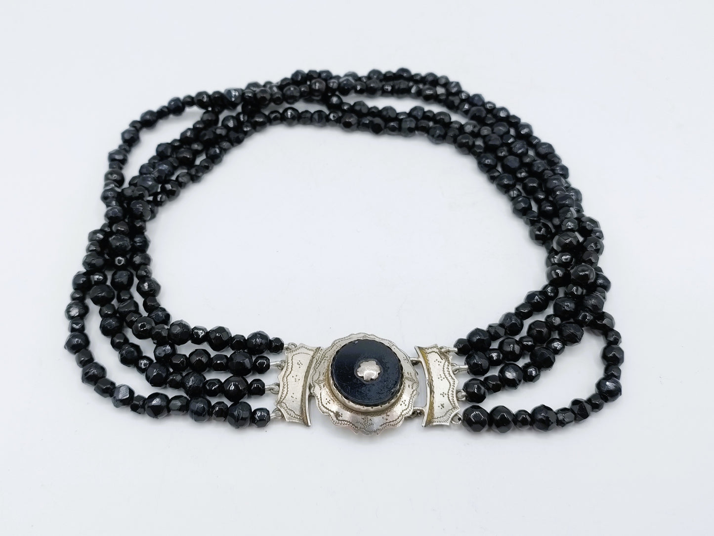 Geflochtene Kette mit Silberschloss, J.S. Saton, Schoonhoven, ca. 1870