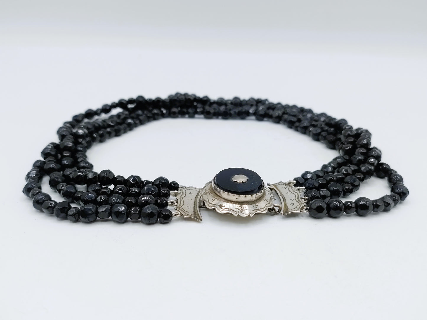 Geflochtene Kette mit Silberschloss, J.S. Saton, Schoonhoven, ca. 1870