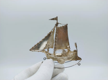 Zilveren miniatuur botter, J. van Straten, Hoorn, 1898