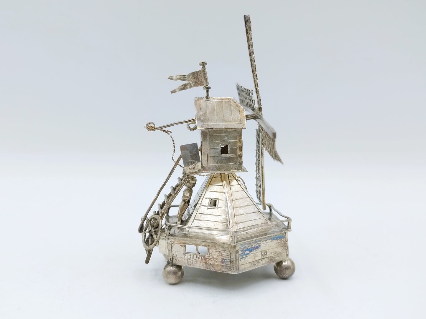 Zilveren miniatuur molen, J. van Straten,  Hoorn, 1899