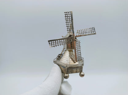 Zilveren miniatuur molen, J. van Straten,  Hoorn, 1899
