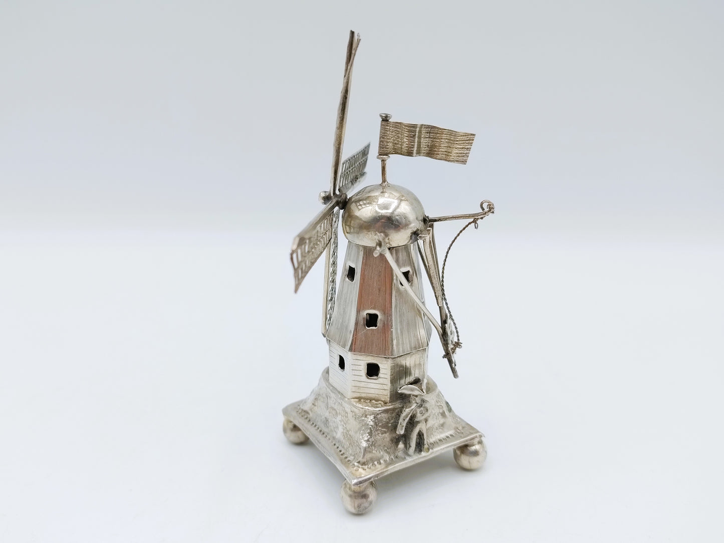 Zilveren miniatuur molen, J. Verhoogt, Hoorn, 1910