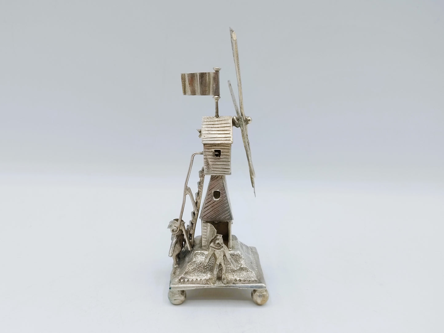 Zilveren miniatuur windmolen, 19e eeuws