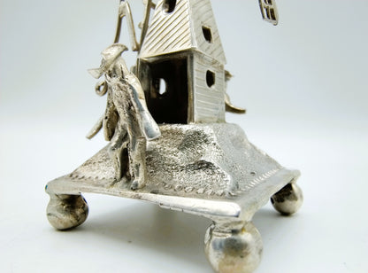 Zilveren miniatuur windmolen, 19e eeuws
