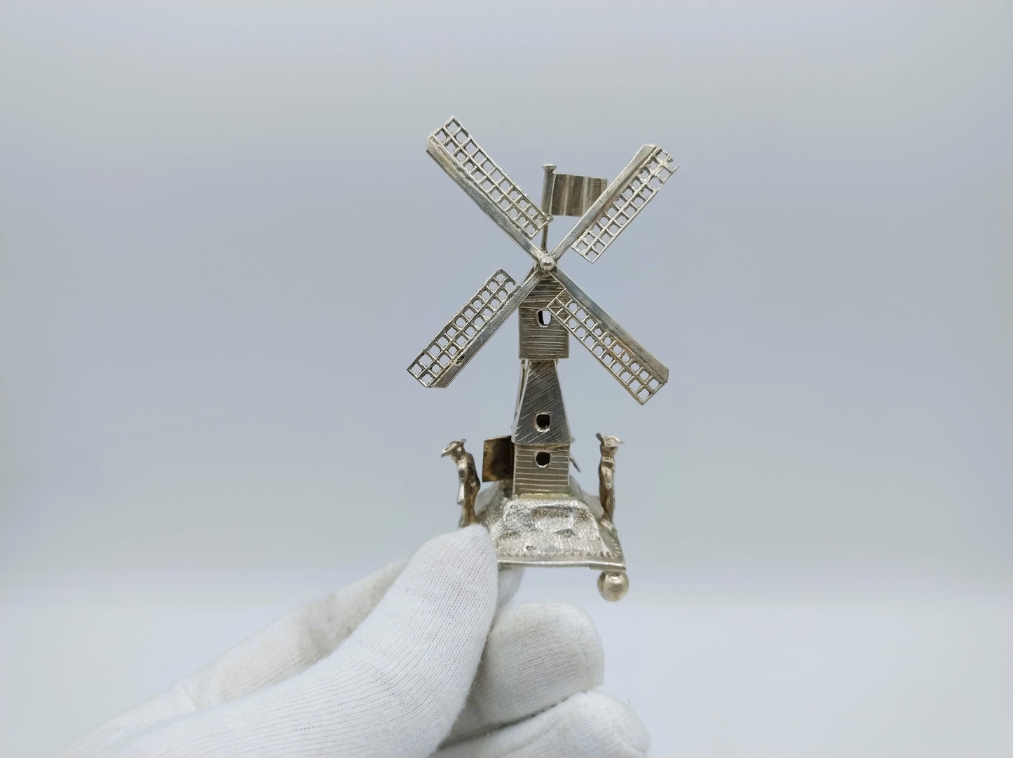 Zilveren miniatuur windmolen, 19e eeuws