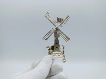 Zilveren miniatuur windmolen, 19e eeuws