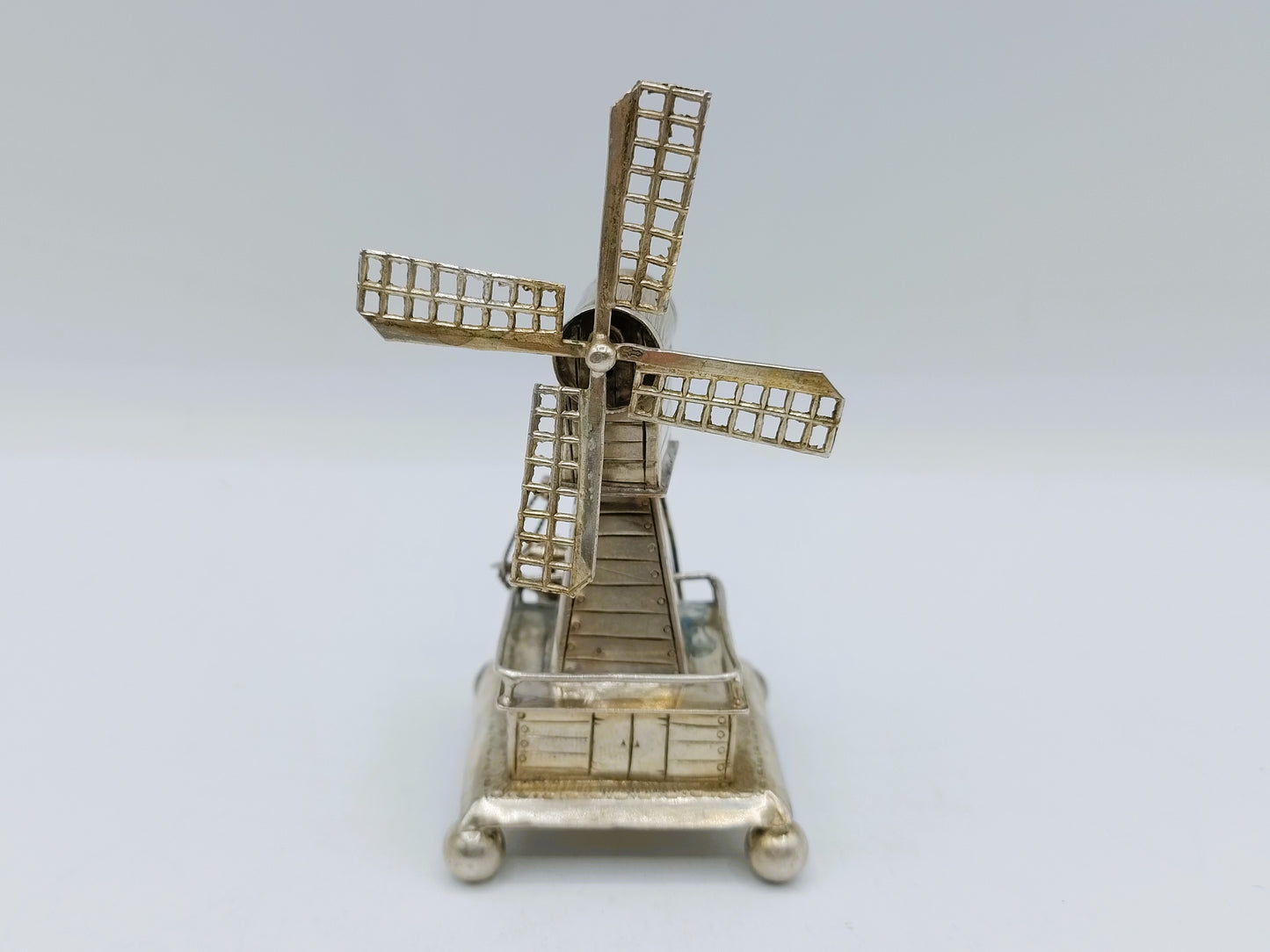 Zilveren miniatuur windmolen, J. van Straten,  Hoorn, 1904