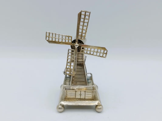 Zilveren miniatuur windmolen, J. van Straten,  Hoorn, 1904