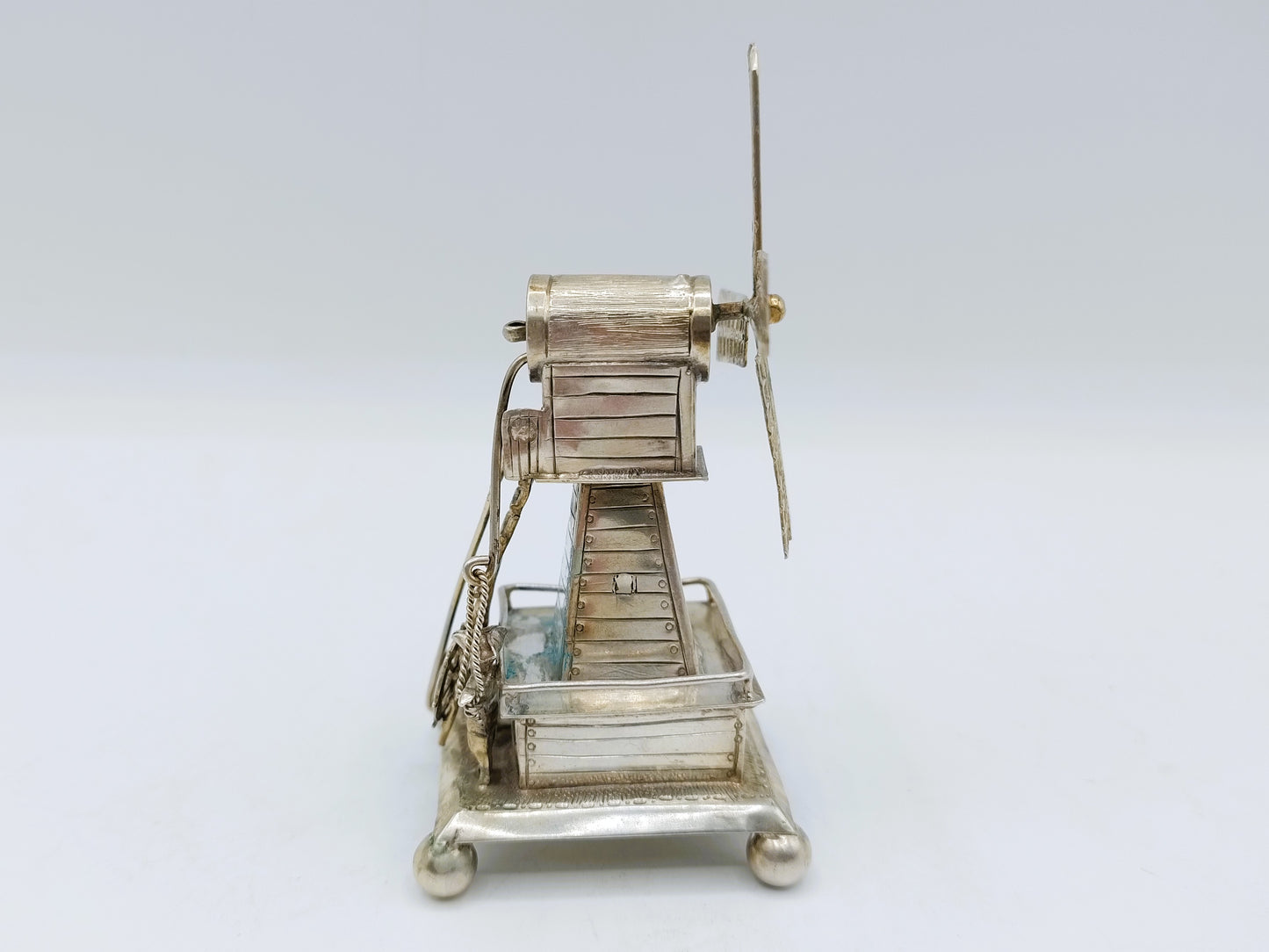 Zilveren miniatuur windmolen, J. van Straten,  Hoorn, 1904