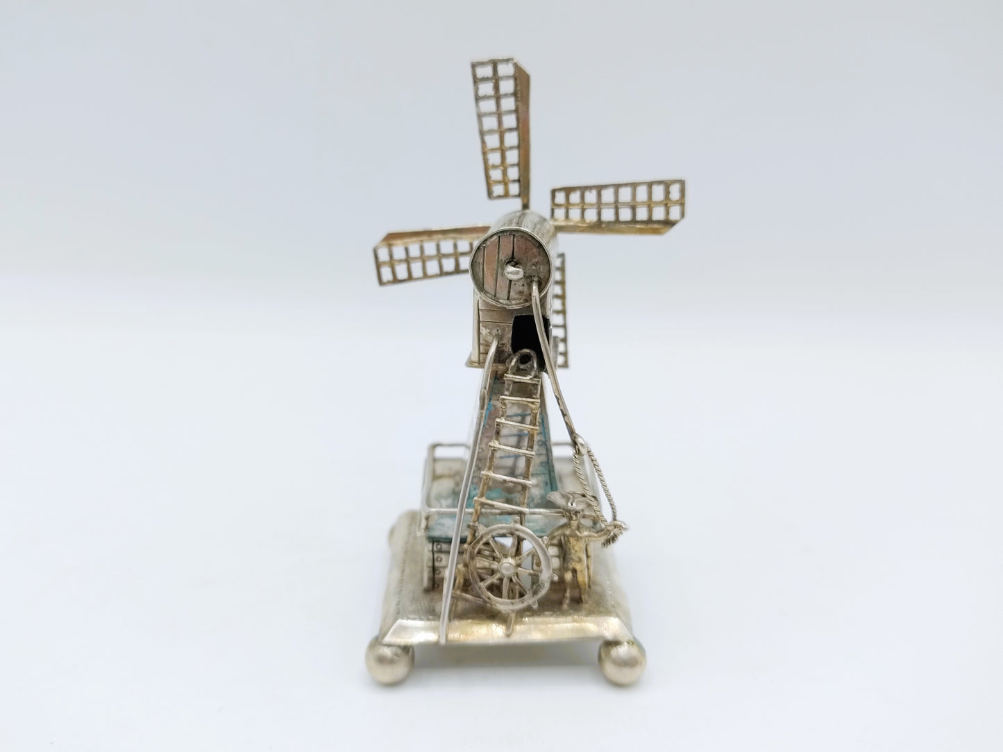 Zilveren miniatuur windmolen, J. van Straten,  Hoorn, 1904