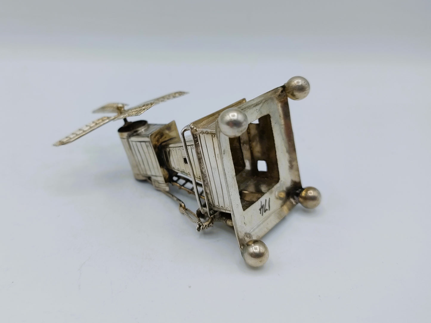Zilveren miniatuur windmolen, J. van Straten,  Hoorn, 1904
