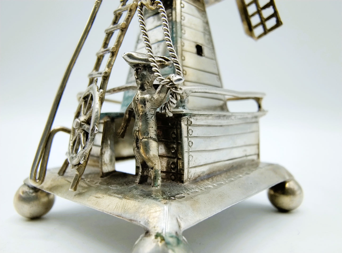 Zilveren miniatuur windmolen, J. van Straten,  Hoorn, 1904