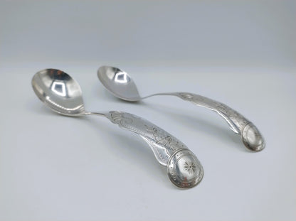 Set zilveren confiture- of jamlepels, J.M. van Kempen & Zn, Voorschoten, 1877