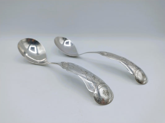 Set zilveren confiture- of jamlepels, J.M. van Kempen & Zn, Voorschoten, 1877