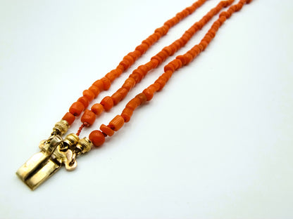 Bloedkoralen ketting met gouden slot, 19e eeuws
