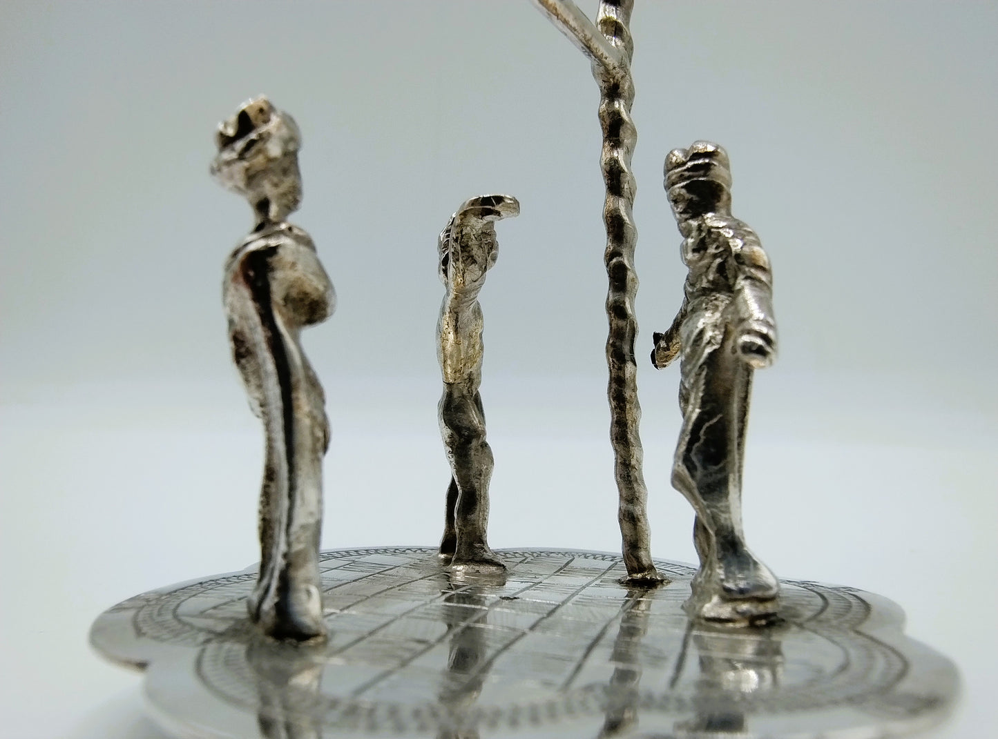 Zilveren miniatuur 3 koningenspel, R. Scheltens, Groningen, ca. 1860