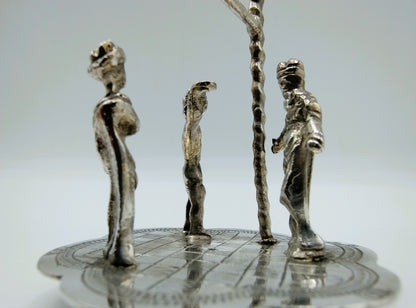 Zilveren miniatuur 3 koningenspel, R. Scheltens, Groningen, ca. 1860