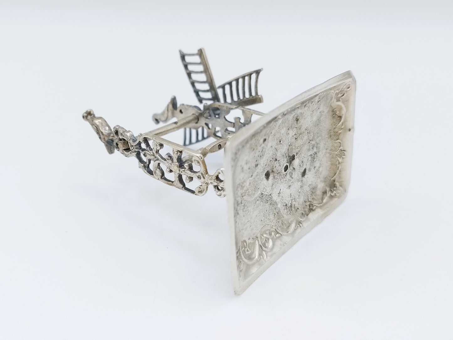 Zilveren miniatuur haalmolen, R. Scheltens, Groningen, ca. 1860