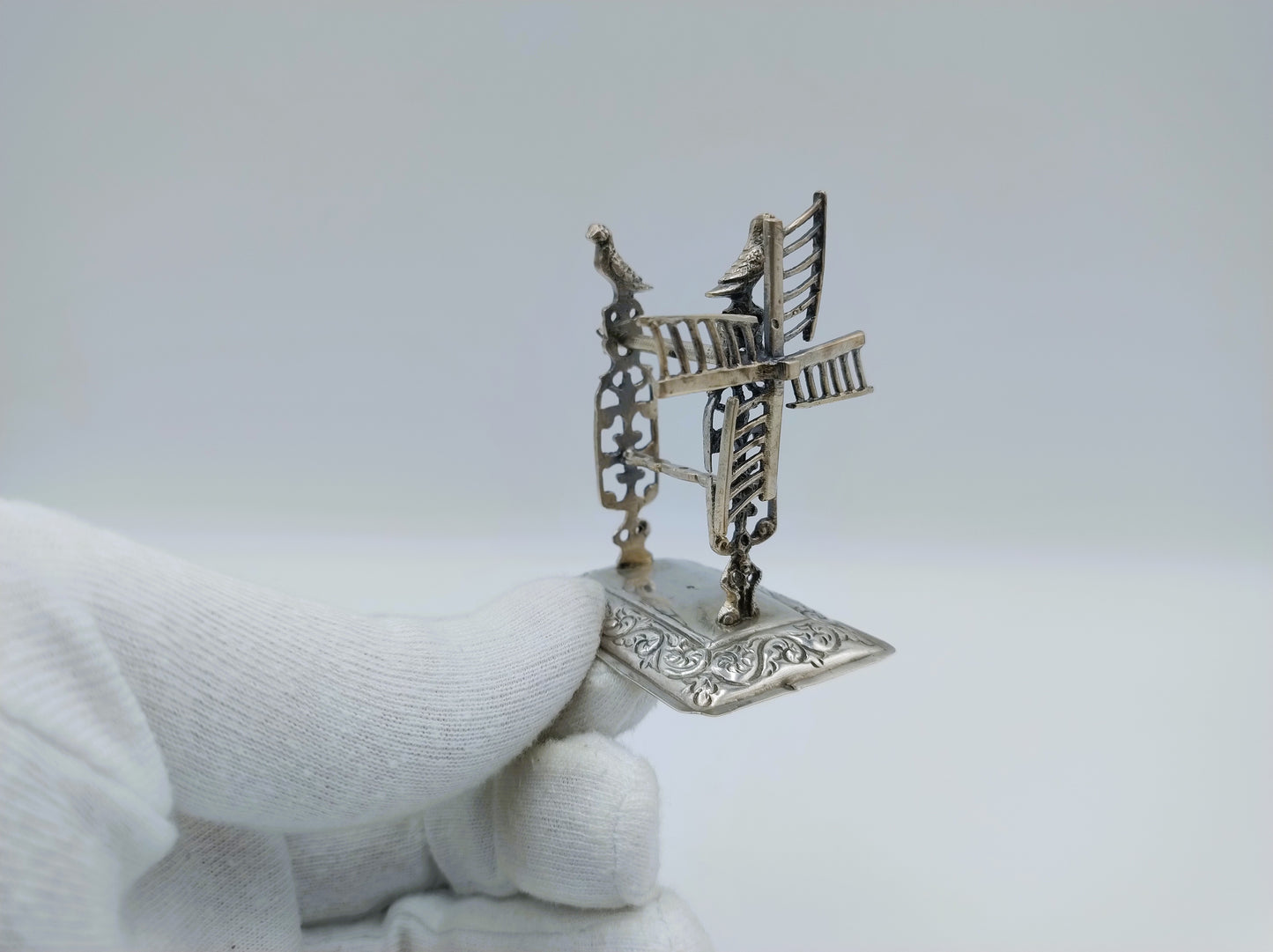 Zilveren miniatuur haalmolen, R. Scheltens, Groningen, ca. 1860