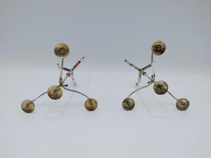 Set zilveren miniatuur kandelaars, P.A. van der Beek, Workum/ Franeker, 1860
