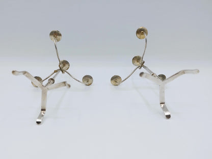 Set zilveren miniatuur kandelaars, P.A. van der Beek, Workum/ Franeker, 1860