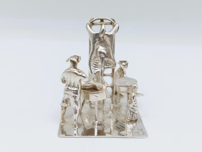 Miniatuur slagerijtafereel, J. Verhoogt, Hoorn, 1902