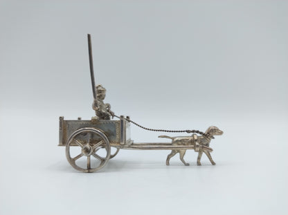 Zilveren miniatuur hondenkar A.F. Westerwaal, Amsterdam, ca. 1910