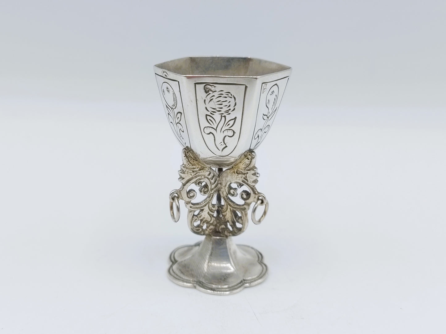 Zilveren miniatuur bokaal, R. Scheltens, Groningen, ca. 1860