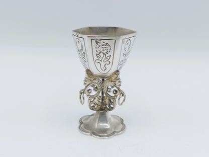 Zilveren miniatuur bokaal, R. Scheltens, Groningen, ca. 1860