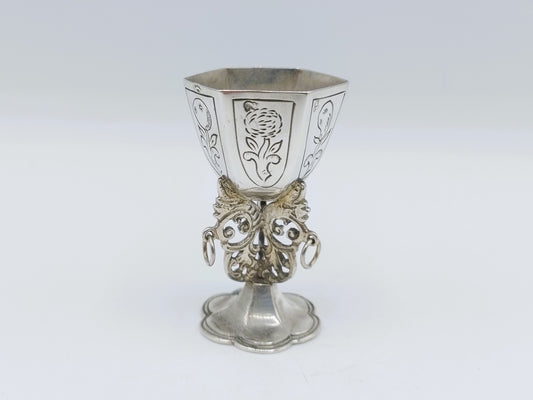 Zilveren miniatuur bokaal, R. Scheltens, Groningen, ca. 1860