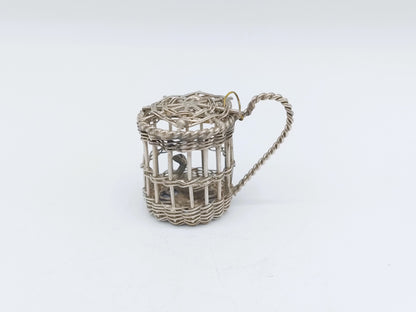 Zilveren miniatuur vogelkooi, A.F. Westerwaal, Amsterdam, ca. 1910
