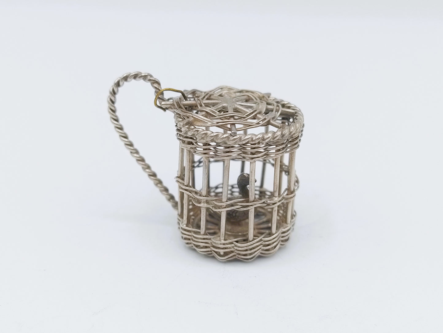 Zilveren miniatuur vogelkooi, A.F. Westerwaal, Amsterdam, ca. 1910