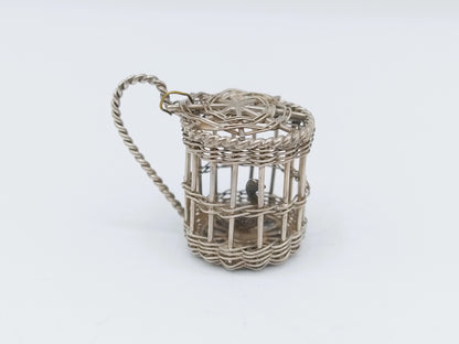 Zilveren miniatuur vogelkooi, A.F. Westerwaal, Amsterdam, ca. 1910