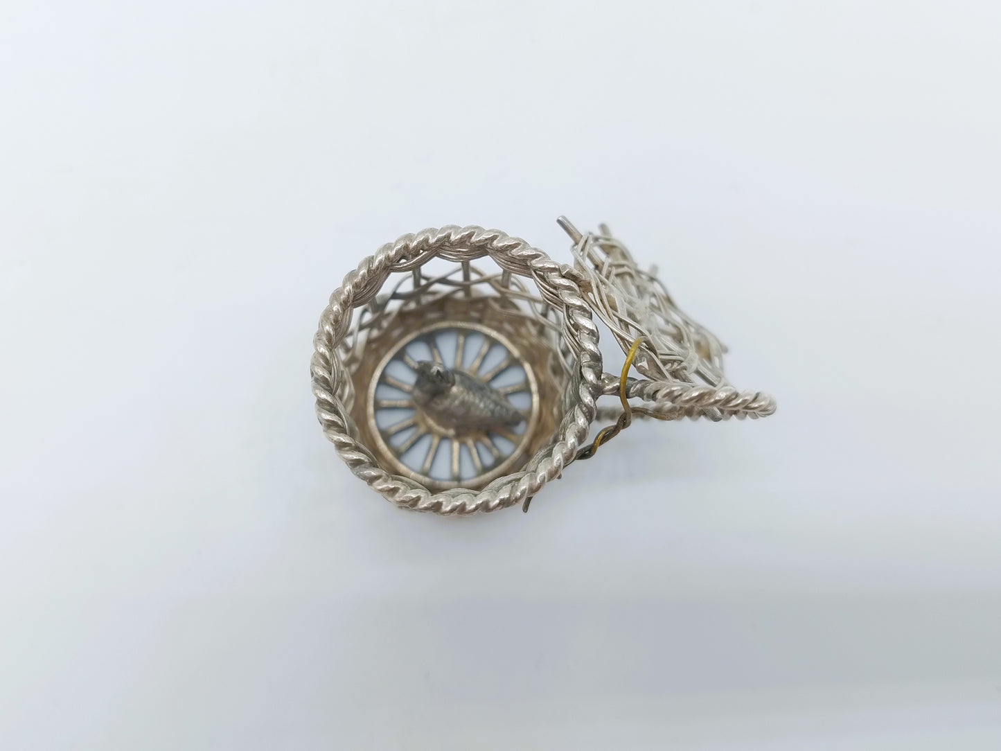 Zilveren miniatuur vogelkooi, A.F. Westerwaal, Amsterdam, ca. 1910