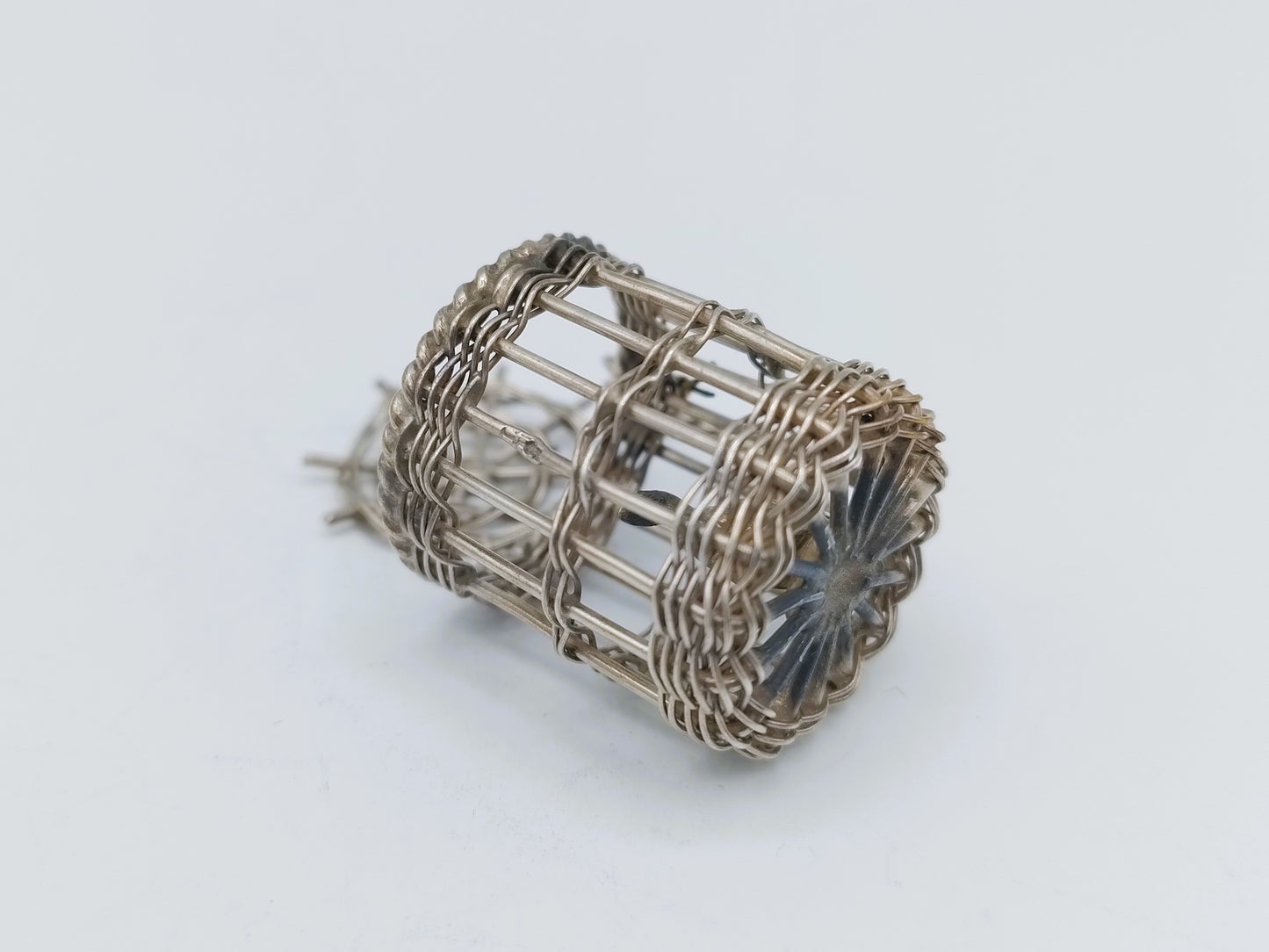 Zilveren miniatuur vogelkooi, A.F. Westerwaal, Amsterdam, ca. 1910
