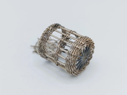 Zilveren miniatuur vogelkooi, A.F. Westerwaal, Amsterdam, ca. 1910