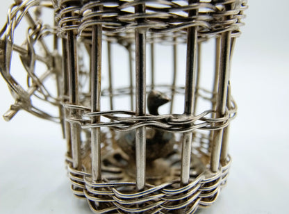 Zilveren miniatuur vogelkooi, A.F. Westerwaal, Amsterdam, ca. 1910