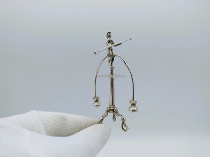 Zilveren miniatuur roulettespel, J.S. Zwanenburg & Zn, Sneek, 19e eeuws