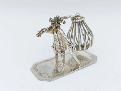 Zilveren miniatuur vogelvanger, W. Freen, Dordrecht, 19e eeuws