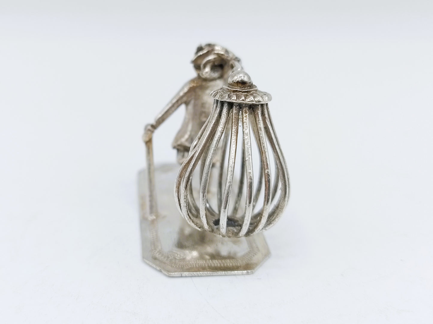 Zilveren miniatuur vogelvanger, W. Freen, Dordrecht, 19e eeuws