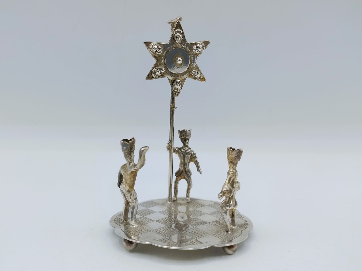 Zilveren miniatuur Driekoningenspel, J. S. Zwanenburg, Sneek, 20e eeuws